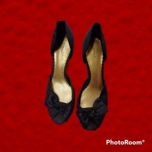Womens Fioni Black Suede Open tied High Heels